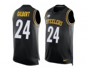 Men's Nike Pittsburgh Steelers #24 Justin Gilbert Limited Black Player Name & Number Tank Top NFL Jersey