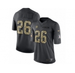 Men's Nike Pittsburgh Steelers #26 Le'Veon Bell Limited Black 2016 Salute to Service NFL Jersey