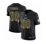 Men's Nike Pittsburgh Steelers #30 James Conner Limited Black Rush Impact NFL Jersey