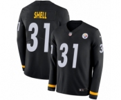 Men's Nike Pittsburgh Steelers #31 Donnie Shell Limited Black Therma Long Sleeve NFL Jersey