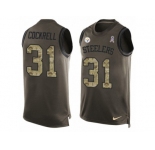 Men's Nike Pittsburgh Steelers #31 Ross Cockrell Limited Green Salute to Service Tank Top NFL Jersey