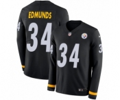 Men's Nike Pittsburgh Steelers #34 Terrell Edmunds Limited Black Therma Long Sleeve NFL Jersey