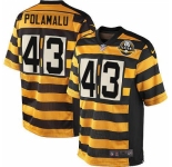 Men's Nike Pittsburgh Steelers #43 Troy Polamalu Limited Yellow Black Alternate 80TH Anniversary Throwback NFL Jersey