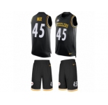 Men's Nike Pittsburgh Steelers #45 Roosevelt Nix Limited Black Tank Top Suit NFL Jersey