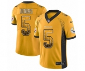 Men's Nike Pittsburgh Steelers #5 Joshua Dobbs Limited Gold Rush Drift Fashion NFL Jersey