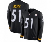 Men's Nike Pittsburgh Steelers #51 Jon Bostic Limited Black Therma Long Sleeve NFL Jersey