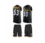 Men's Nike Pittsburgh Steelers #53 Maurkice Pouncey Limited Black Tank Top Suit NFL Jersey