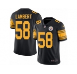 Men's Nike Pittsburgh Steelers #58 Jack Lambert Limited Black Rush NFL Jersey