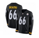 Men's Nike Pittsburgh Steelers #66 David DeCastro Limited Black Therma Long Sleeve NFL Jersey