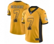 Men's Nike Pittsburgh Steelers #7 Ben Roethlisberger Limited Gold Rush Drift Fashion NFL Jersey