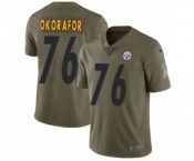 Men's Nike Pittsburgh Steelers #76 Chukwuma Okorafor Limited Olive 2017 Salute to Service NFL Jersey