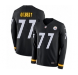 Men's Nike Pittsburgh Steelers #77 Marcus Gilbert Limited Black Therma Long Sleeve NFL Jersey