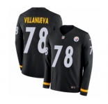 Men's Nike Pittsburgh Steelers #78 Alejandro Villanueva Limited Black Therma Long Sleeve NFL Jersey