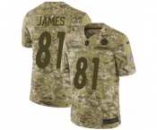 Men's Nike Pittsburgh Steelers #81 Jesse James Limited Camo 2018 Salute to Service NFL Jersey
