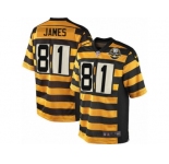 Men's Nike Pittsburgh Steelers #81 Jesse James Limited Yellow Black Alternate 80TH Anniversary Throwback NFL Jersey