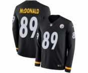 Men's Nike Pittsburgh Steelers #89 Vance McDonald Limited Black Therma Long Sleeve NFL Jersey