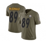 Men's Nike Pittsburgh Steelers #89 Vance McDonald Limited Olive 2017 Salute to Service NFL Jersey