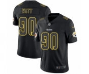 Men's Nike Pittsburgh Steelers #90 T. J. Watt Limited Black Rush Impact NFL Jersey