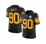 Men's Nike Pittsburgh Steelers #90 T. J. Watt Limited Black Rush NFL Jersey