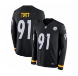 Men's Nike Pittsburgh Steelers #91 Stephon Tuitt Limited Black Therma Long Sleeve NFL Jersey