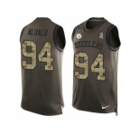 Men's Nike Pittsburgh Steelers #94 Tyson Alualu Limited Green Salute to Service Tank Top NFL Jersey