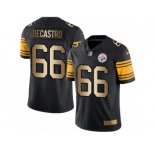 Men's Nike Steelers #66 David DeCastro Black Stitched NFL Limited Gold Rush Jersey