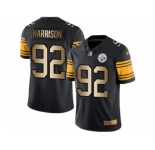 Men's Nike Steelers #92 James Harrison Black Stitched NFL Limited Gold Rush Jersey