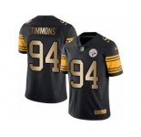 Men's Nike Steelers #94 Lawrence Timmons Black Stitched NFL Limited Gold Rush Jersey