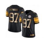 Men's Nike Steelers #97 Cameron Heyward Black Stitched NFL Limited Gold Rush Jersey