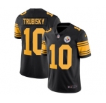 Men's Pittsburgh Steelers #10 Mitchell Trubisky Black Color Rush Limited Stitched Jersey