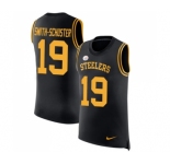 Men's Pittsburgh Steelers #19 JuJu Smith-Schuster Limited Black Rush Player Name & Number Tank Top Football Jersey