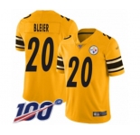 Men's Pittsburgh Steelers #20 Rocky Bleier Limited Gold Inverted Legend 100th Season Football Jersey
