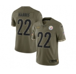 Men's Pittsburgh Steelers #22 Najee Harris 2022 Olive Salute To Service Limited Stitched Jerse