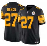 Men's Pittsburgh Steelers #27 Trey Sermon Black 2025 F.U.S.E. Color Rush Vapor Untouchable Limited Football Stitched Jersey