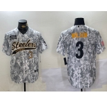 Men's Pittsburgh Steelers #3 Russell Wilson 2024 Arctic Camo Salute To Service Stitched Baseball Jerseys