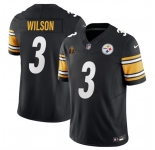 Men's Pittsburgh Steelers #3 Russell Wilson Black F.U.S.E. With Walter Payton Patch Vapor Untouchable Limited Football Stitched Jersey
