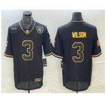 Men's Pittsburgh Steelers #3 Russell Wilson Black Gold 2020 Salute To Service Stitched NFL Nike Limited Jersey