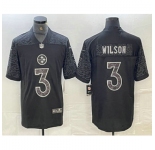 Men's Pittsburgh Steelers #3 Russell Wilson Black Reflective Limited Stitched Football Jersey