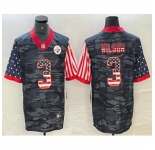 Men's Pittsburgh Steelers #3 Russell Wilson USA Camo 2020 Salute To Service Stitched NFL Nike Limited Jersey