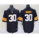 Men's Pittsburgh Steelers #30 Jaylen Warren Black 2023 FUSE Vapor Limited Stitched Throwback Jersey