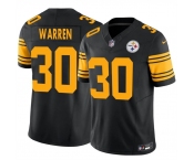 Men's Pittsburgh Steelers #30 Jaylen Warren Black 2025 F.U.S.E. Color Rush Vapor Untouchable Limited Stitched Jersey