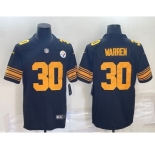 Men's Pittsburgh Steelers #30 Jaylen Warren Black Color Rush Stitched Jersey