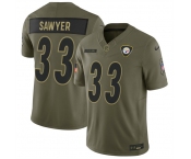 Men's Pittsburgh Steelers #33 Jack Sawyer Olive 2025 F.U.S.E. Salute to Service Limited Football Stitched Jersey