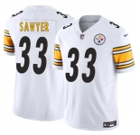 Men's Pittsburgh Steelers #33 Jack Sawyer White 2025 Draft F.U.S.E. Vapor Limited Football Stitched Jersey