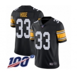 Men's Pittsburgh Steelers #33 Merril Hoge Black Alternate Vapor Untouchable Limited Player 100th Season Football Jersey