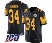Men's Pittsburgh Steelers #34 Terrell Edmunds Limited Black Rush Vapor Untouchable 100th Season Football Jersey