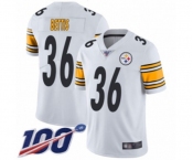 Men's Pittsburgh Steelers #36 Jerome Bettis White Vapor Untouchable Limited Player 100th Season Football Jersey