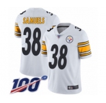 Men's Pittsburgh Steelers #38 Jaylen Samuels White Vapor Untouchable Limited Player 100th Season Football Jersey