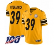 Men's Pittsburgh Steelers #39 Minkah Fitzpatrick Limited Gold Inverted Legend 100th Season Football Jersey