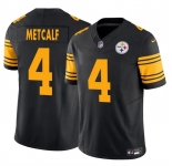 Men's Pittsburgh Steelers #4 DK Metcalf Black 2025 F.U.S.E. Color Rush Vapor Untouchable Limited Football Stitched Jersey